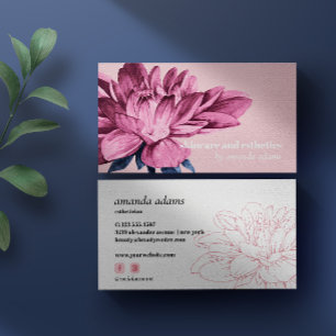 Blooming Beauty   Watercolor Skincare aesthetician Business Card