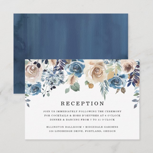 Blooming Beauty | Wedding Reception Card (Front/Back)