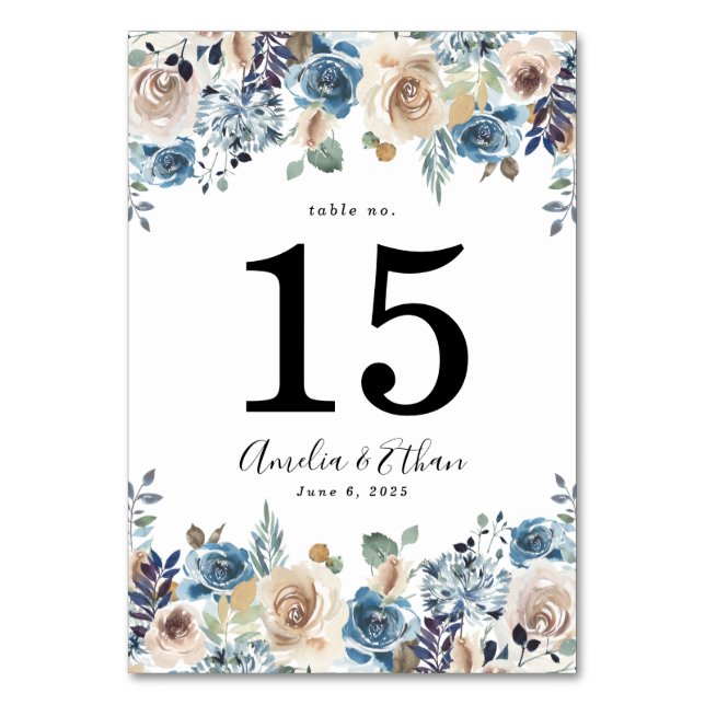 Blooming Beauty | Wedding Table Number (Front)