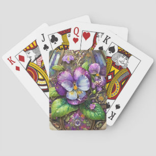 Blooming Birds Foot Violets Wildflowers Easter Egg Playing Cards