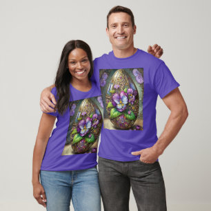 Blooming Birds Foot Violets Wildflowers Easter Egg T-Shirt