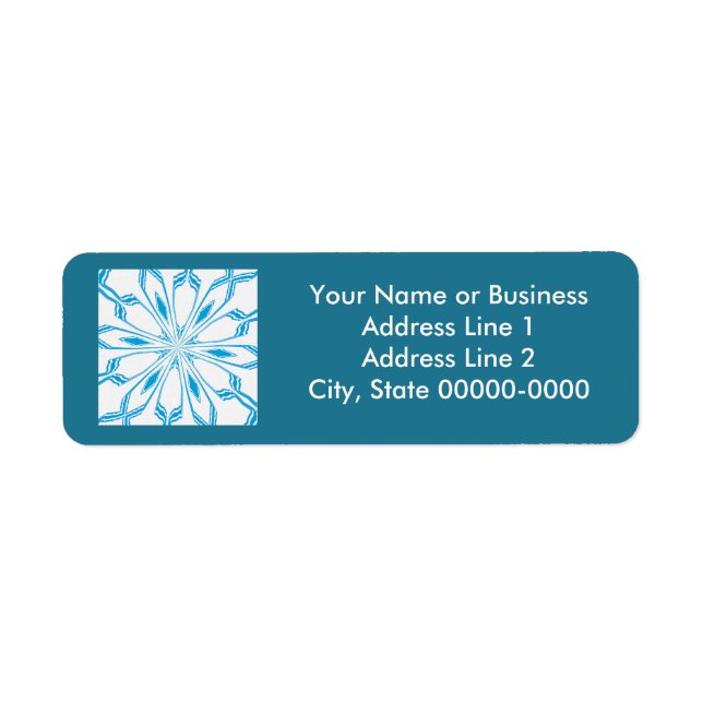 Blooming Blue Flake Return Address Label (Front)