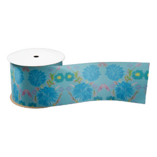 Blooming Bluebells Floral Gift Ribbon Satin Ribbon