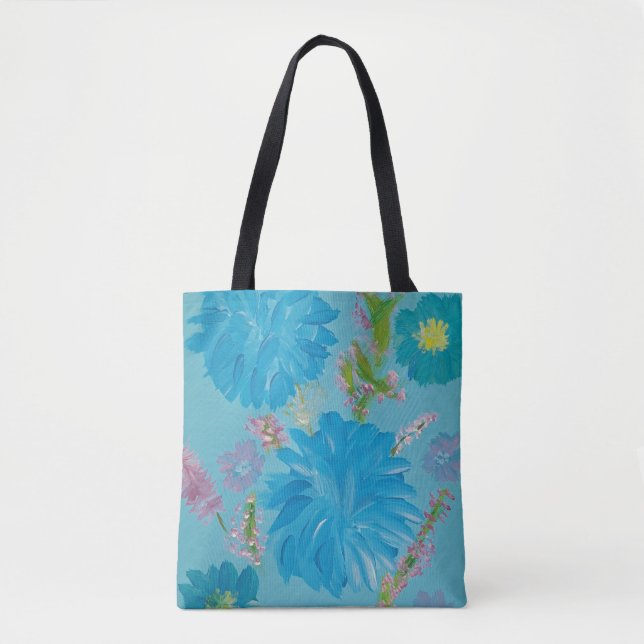 Blooming Bluebells Floral Tote Bag (Front)
