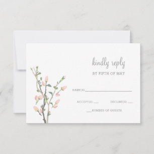 Blooming Blush Floral Wedding rsvp Card