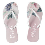 personalised bride flip flops