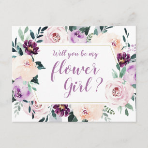 Blooming botanical Will you be my flower girl Invitation