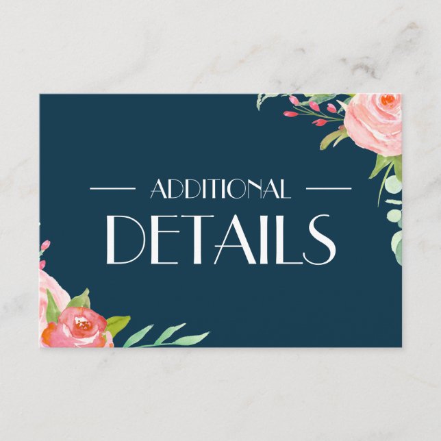 Blooming Botanicals | Wedding Details Enclosure Card (Front)