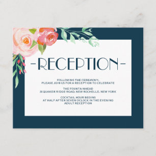 Blooming Botanicals Wedding Reception Card
