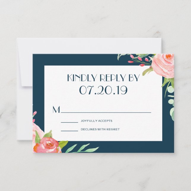Blooming Botanicals | Wedding RSVP Card (Front)