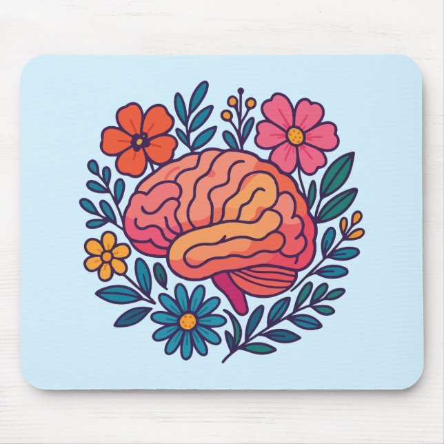 Blooming Brain Mental Wellness Mouse Mat (Front)