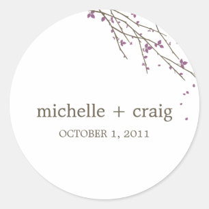 Blooming Branches Favour Stickers - Plum