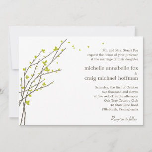 Blooming Branches Wedding Invitation - Lime