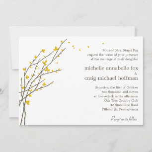 Blooming Branches Wedding Invitation - Mustard