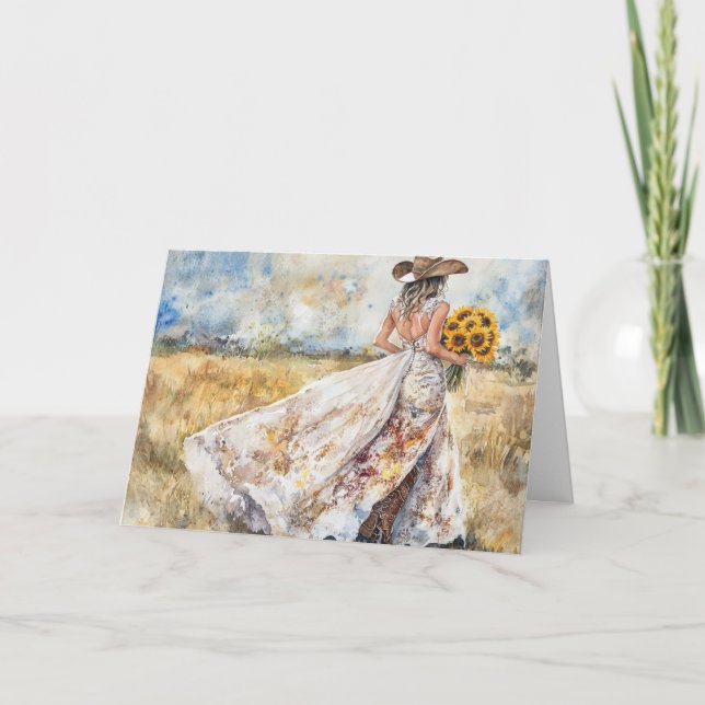 Blooming Bride Celebrating Love and Joy Card (Front)