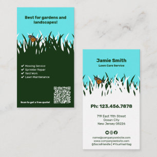 Blooming Business Butterfly Personalised Lawn Care Card