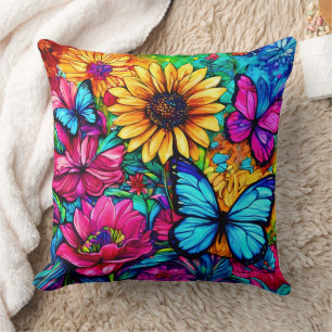 Blooming Butterfly Haven Cushion