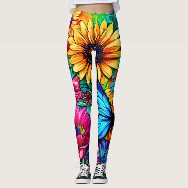 Blooming Butterfly Haven Leggings (Front)
