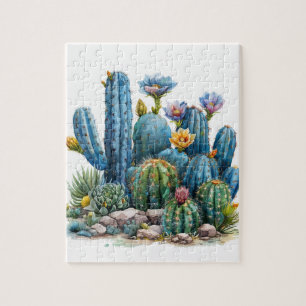 Blooming cacti and succulents jigsaw puzzle