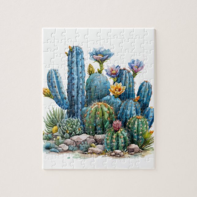 Blooming cacti and succulents jigsaw puzzle (Vertical)
