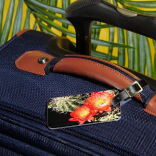 Blooming Cactus at Night Luggage Tag