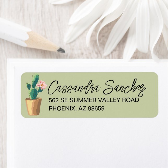 Blooming Cactus Return Address Label (Insitu)