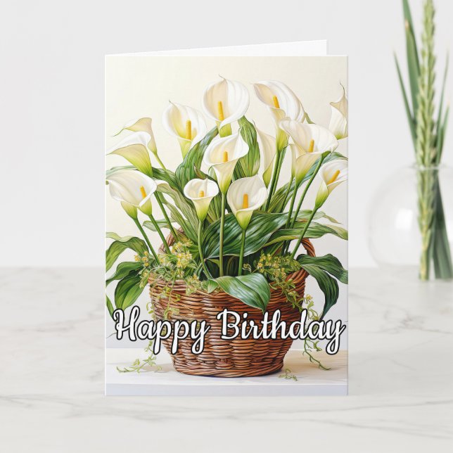 Blooming Calla Lily Flowers Card (Front)