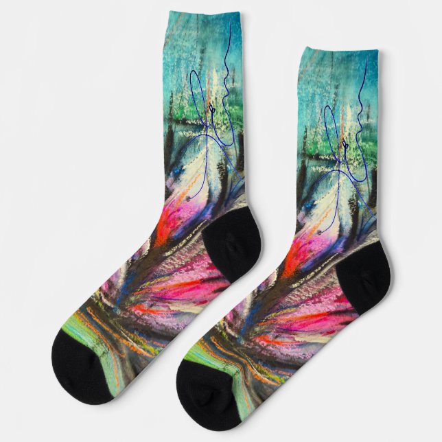 Blooming calm waves socks (Left)