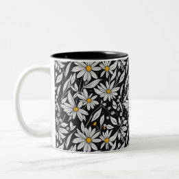 Blooming camomiles-Floral pattern 1 - Coffee Mug