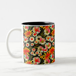 Blooming camomiles - Floral pattern 3 - Coffee Mug