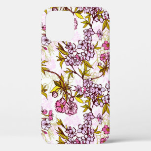 Blooming Cherry Blossom Pattern iPhone 12 Case