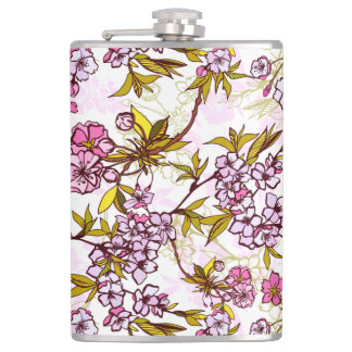 Blooming Cherry Blossom Pattern  Hip Flask