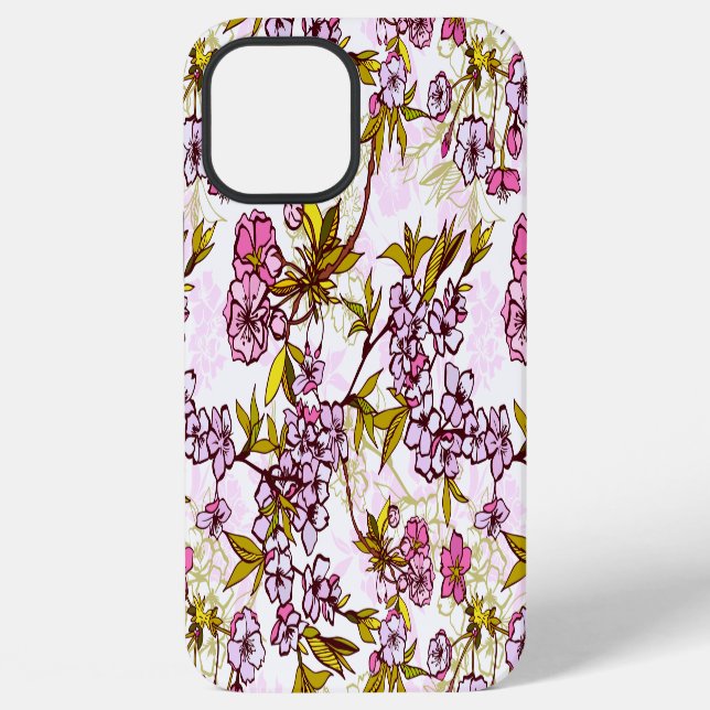 Blooming Cherry Blossom Pattern iPhone Case (Back)