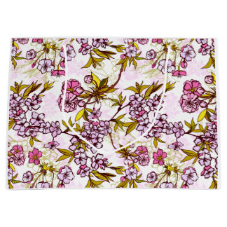 Blooming Cherry Blossom Pattern  Large Gift Bag