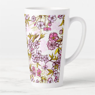 Blooming Cherry Blossom Pattern  Latte Mug