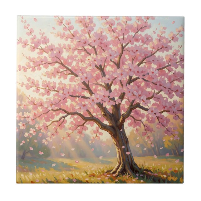  Blooming Cherry Blossom Tree Spring  Tile (Front)