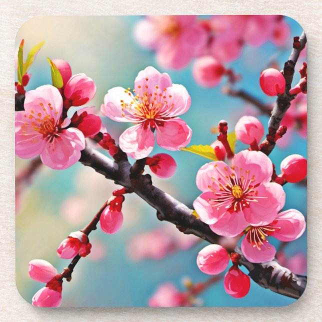 Blooming Cherry Blossoms in Spring Coaster (Front)