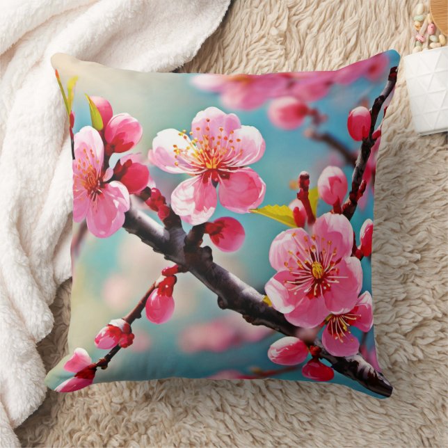 Blooming Cherry Blossoms in Spring Cushion (Blanket)