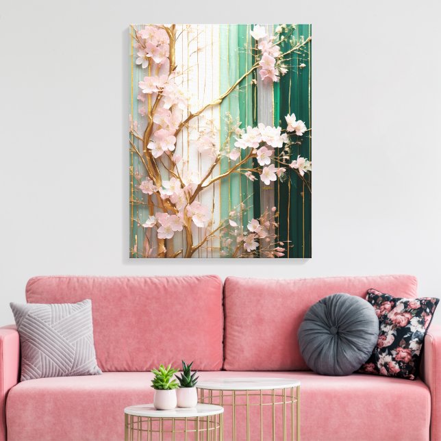 Blooming Cherry Blossoms Wall  Canvas Print (Insitu(LivingRoom))