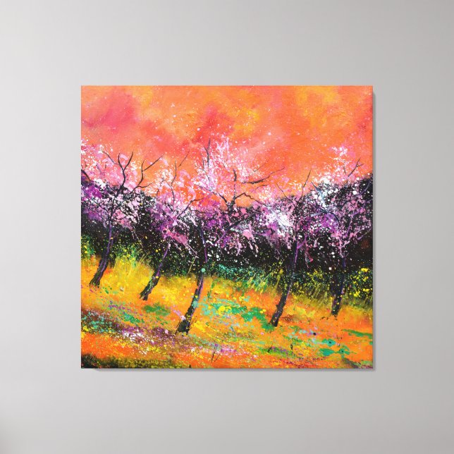 Blooming cherrytrees canvas print (Front)