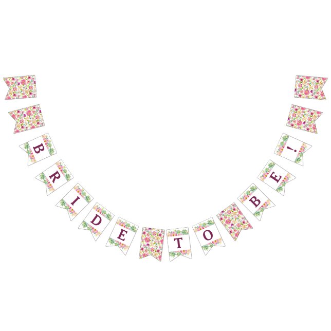 Blooming Chic Floral Bride to Be Bridal Shower Bunting (All)