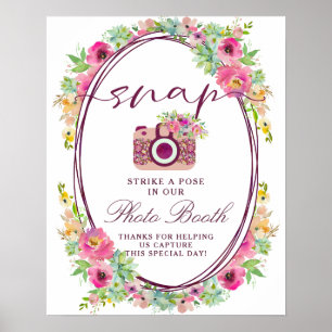 Blooming Chic Floral Photo Booth Wedding Sign