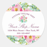 Blooming Chic Mint & Blush Pink Floral Business