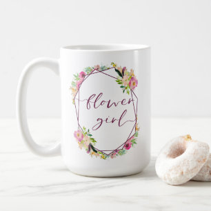 Blooming Chic Mint & Blush Pink Floral Flower Girl Coffee Mug