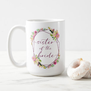Blooming Chic Mint Blush Pink Sister of the Bride Coffee Mug
