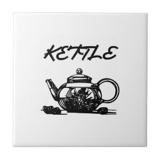 Blooming Chinese tea in a glass teapot. Graphic dr Tile