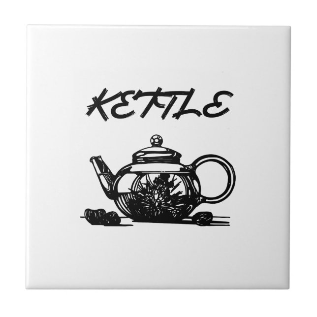 Blooming Chinese tea in a glass teapot. Graphic dr Tile (Front)