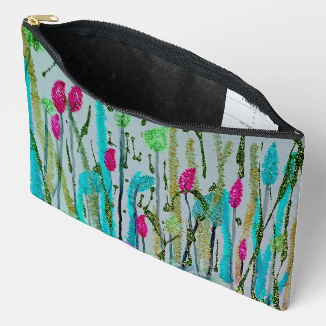 Blooming Colour Print Cosmetic Bag (Open)
