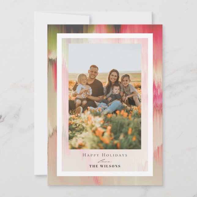 Blooming Colours Christmas Holiday Photo Card (Front)