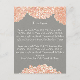 Blooming Dahlia Peach Coral Wedding Enclosure Card